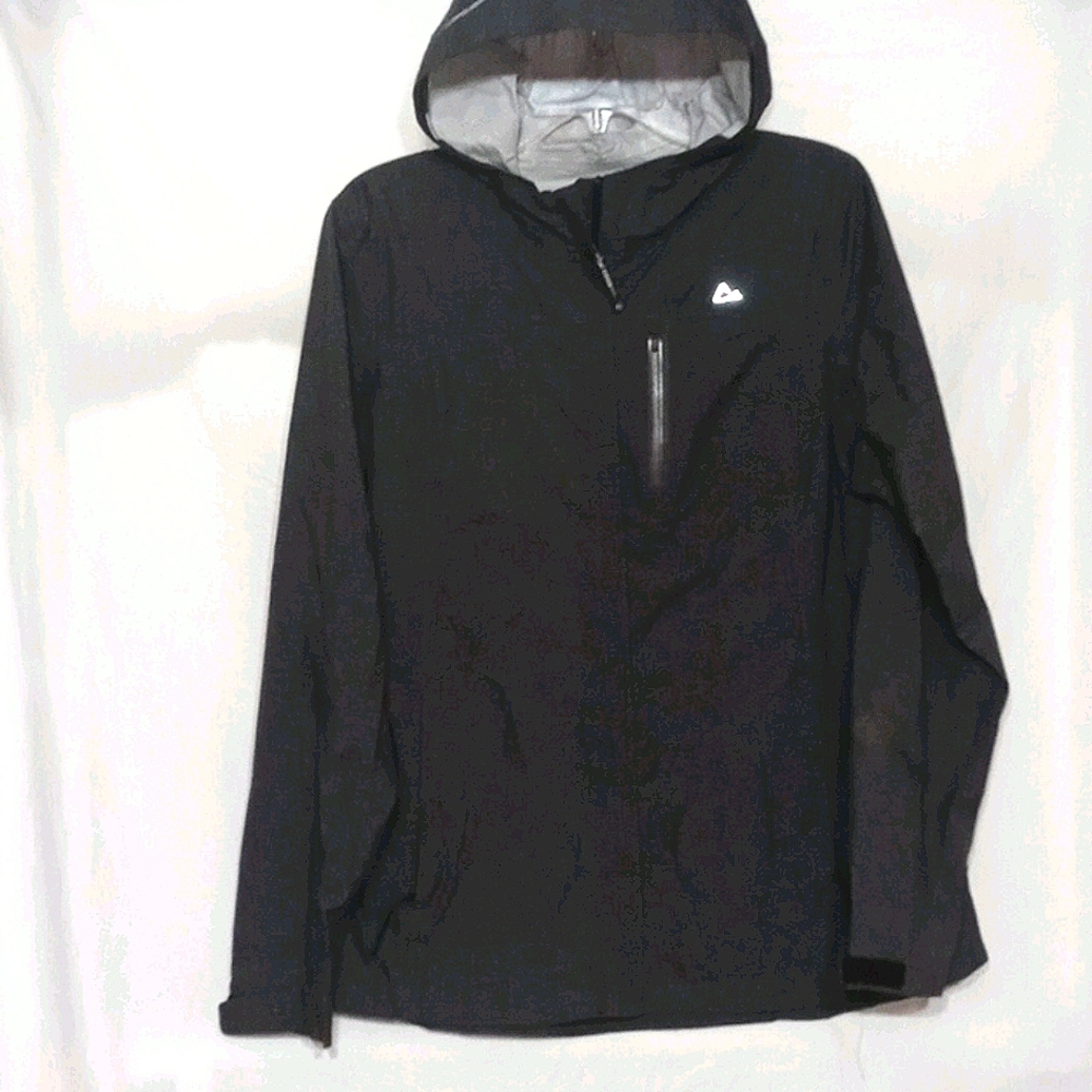 Mens paradox gray hooded windbreaker lined jacket